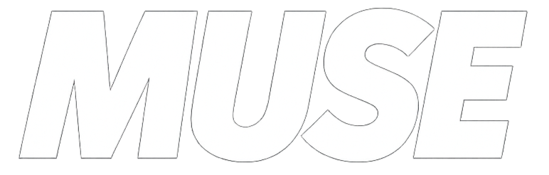Outline of the word 'MUSE' in black on a white background